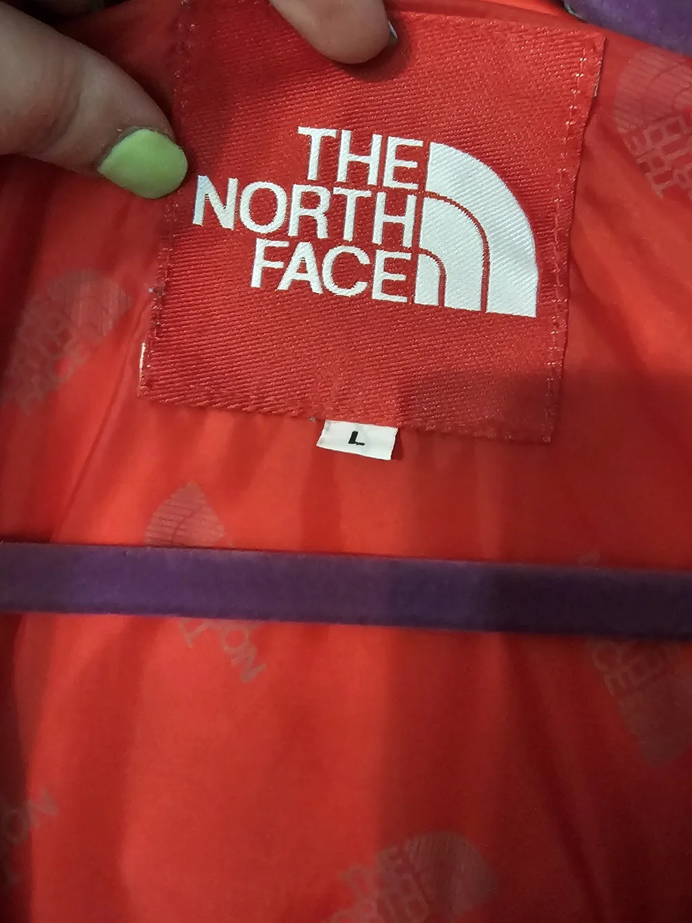 Vintage The North Face Mens Bright Red Shell Jacket with Black Accents